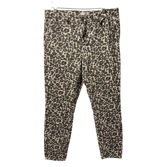 Ann Taylor Loft Denim - Ann Taylor Loft Womens Leopard Print Skinny Jeans Sz 10 Jeans